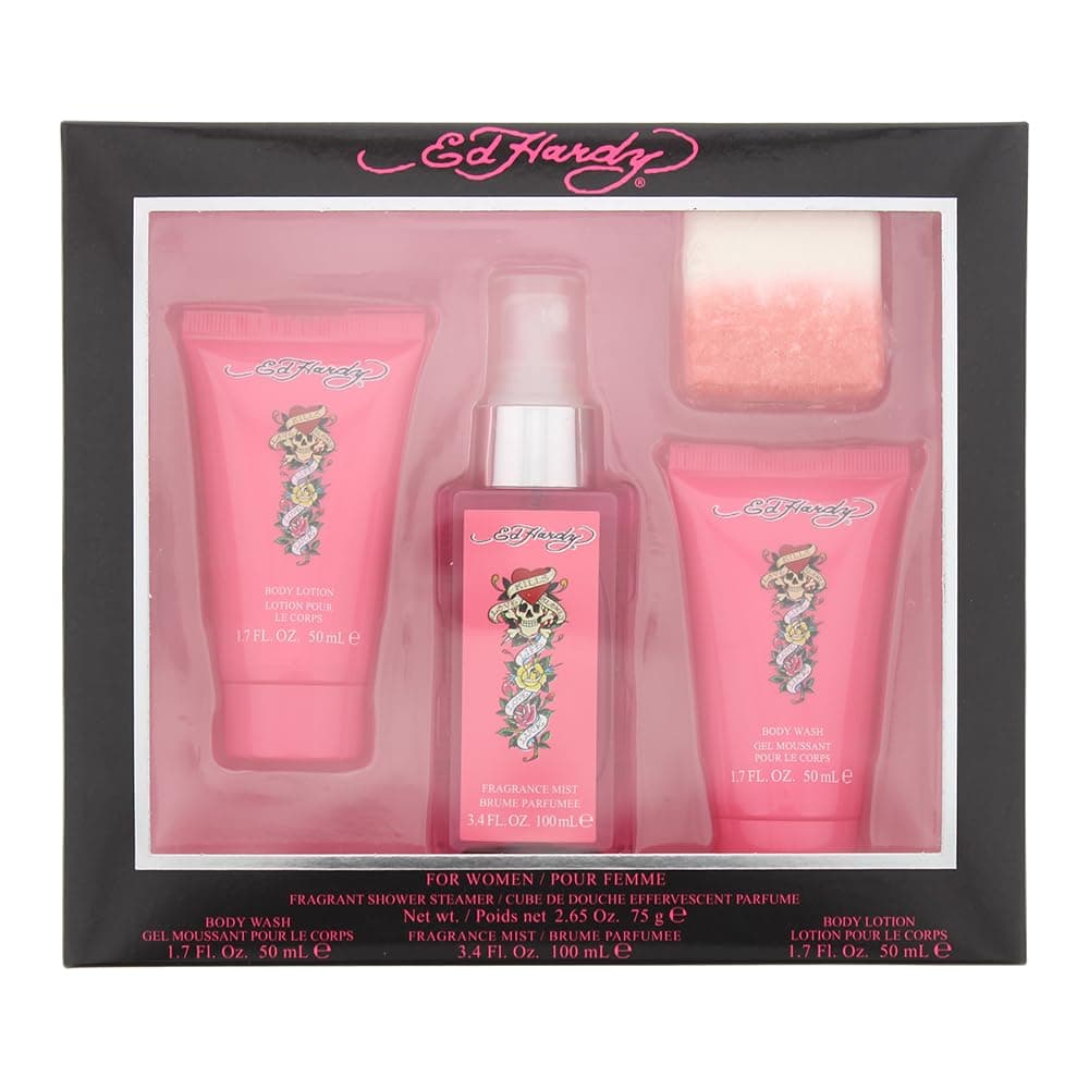 Women's Perfume Gift Set, 4 Pieces Include Fragrance Mist, Body Lotion, Body Wash, and Fragrant Bath Fizz