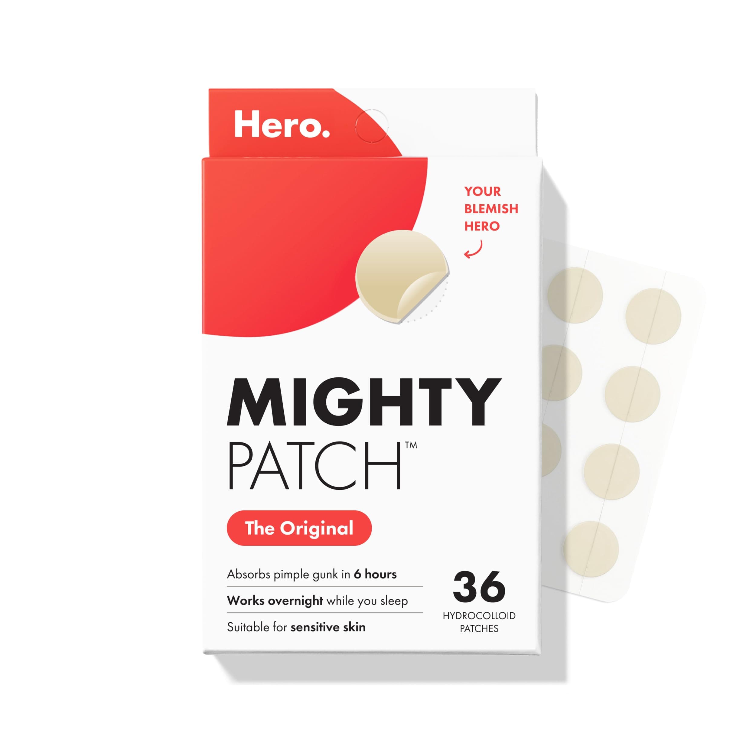 Mighty Patch Original - Hydrocolloid Acne Pimple Patch Spot Treatment (36ct) for.