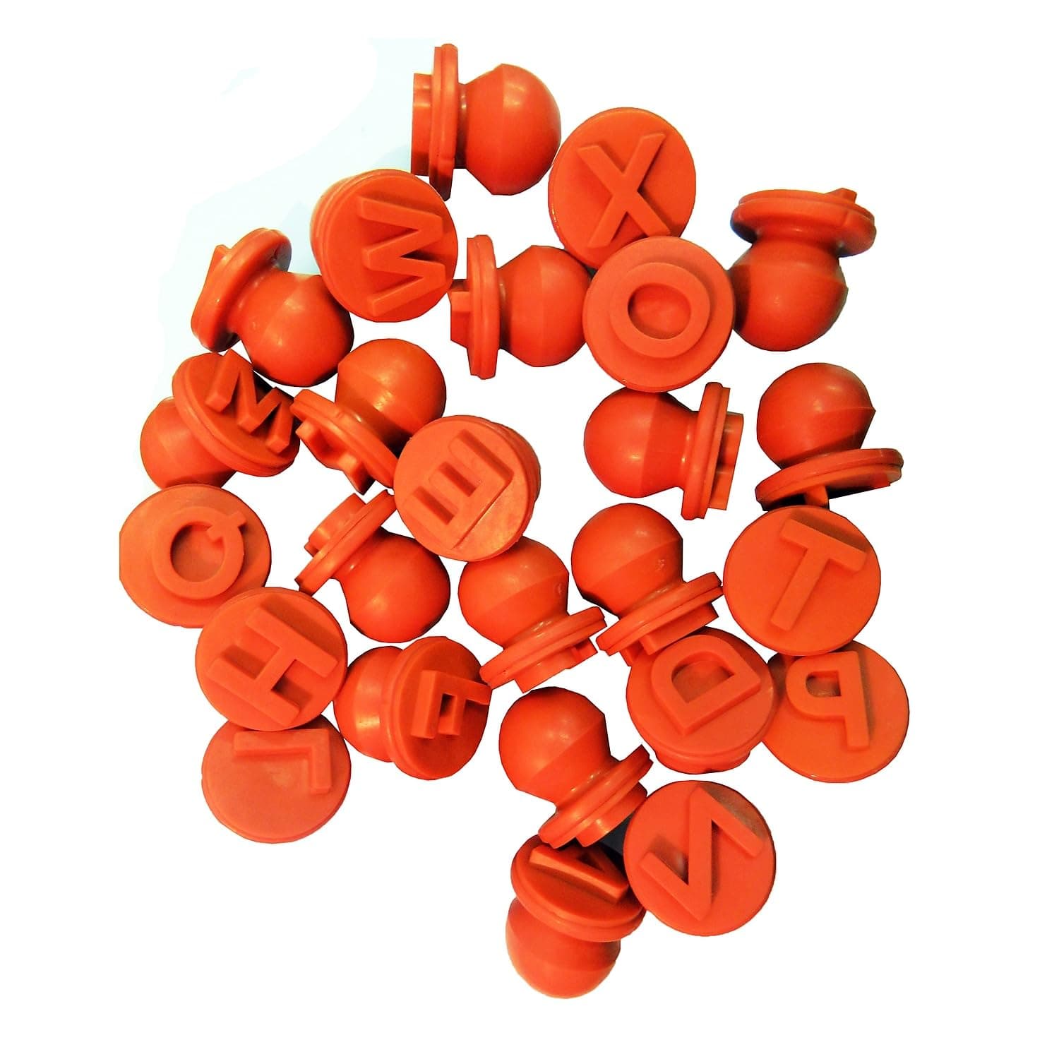 READY 2 LEARN Easy Grip Dough and Paint Stampers - Uppercase Alphabet - Set of 27 - Ages 2+ - Easy to Hold Letter Stamps for Kids