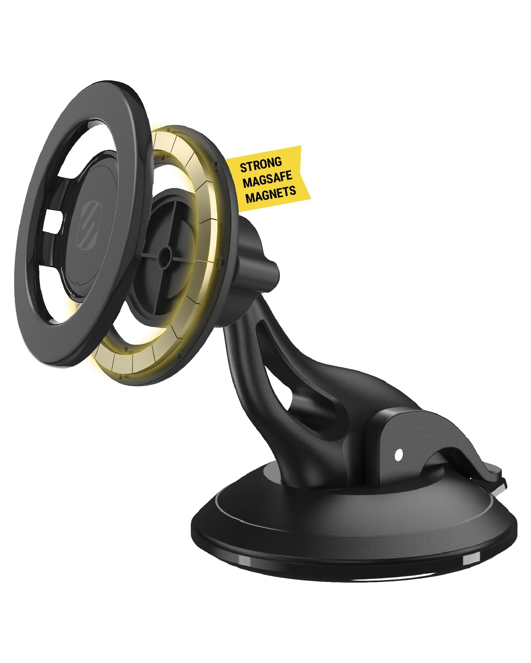 Scosche MagicMount™ SMSWD Magnetic Phone Holder for Car Dashboard/Windshield, MagSafe Stand, Suction Cup Phone Mount Compatible with iPhone 16 15 14 13 12 Series, Mag Safe Case & All Cell Phone