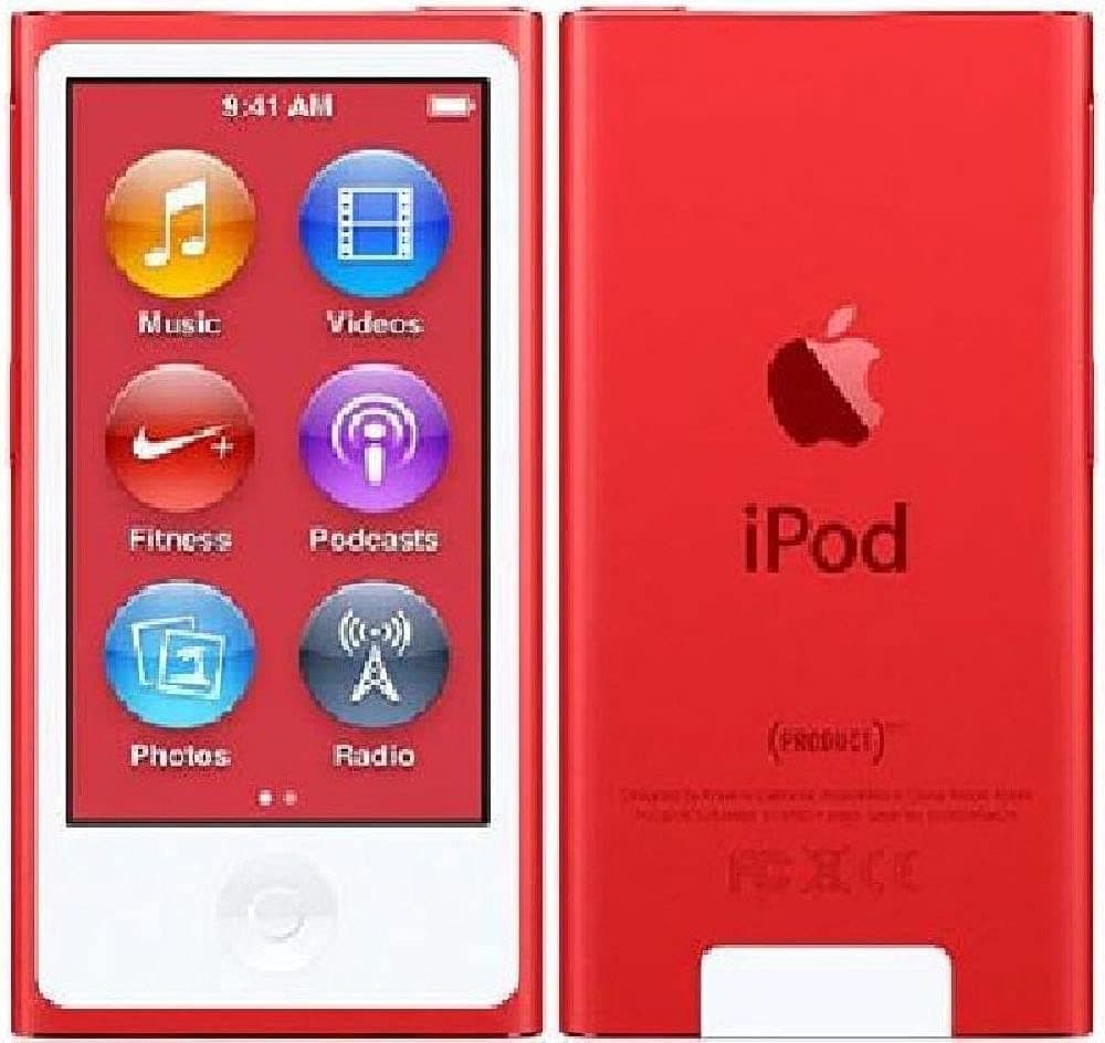 Apple Ipod Nano 7th Generation 16GB 7G Mp3 Player Bluetooth (Red) (Renewed)