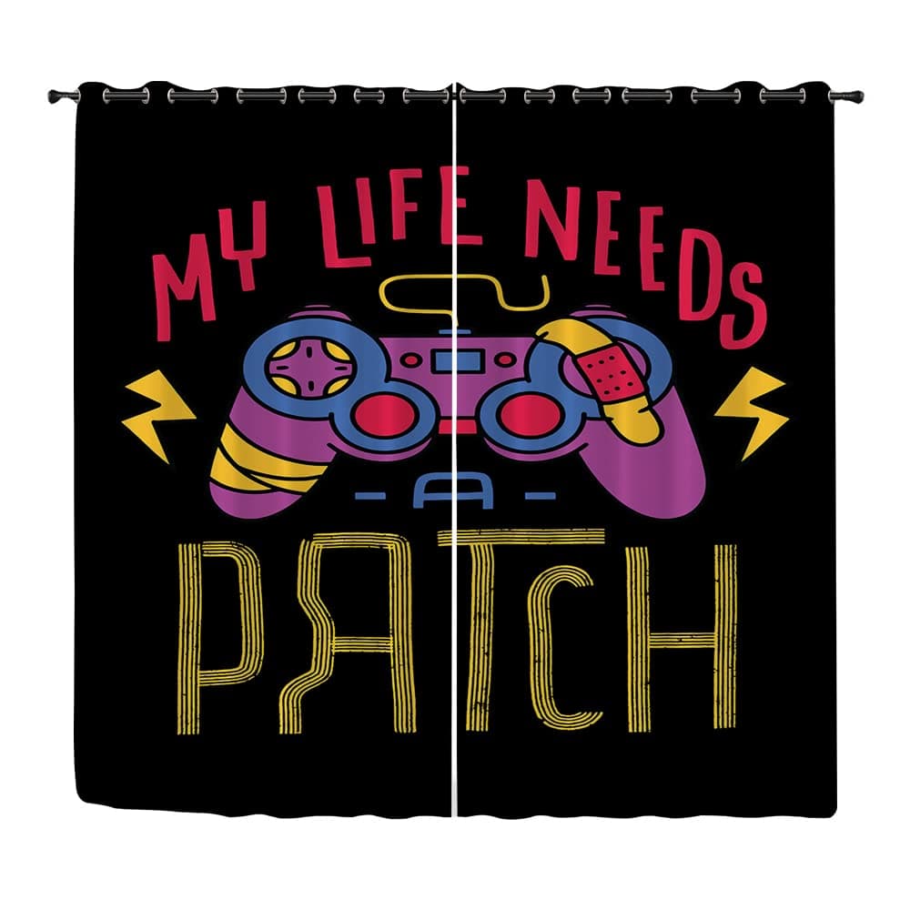 Decor Curtains by,My Game Fun Entertainment Gift Electronic Gamepad,Thermal Insulated Darkening Room Curtains for Living Room Gamer Home Window Treatments 72x63 Inch