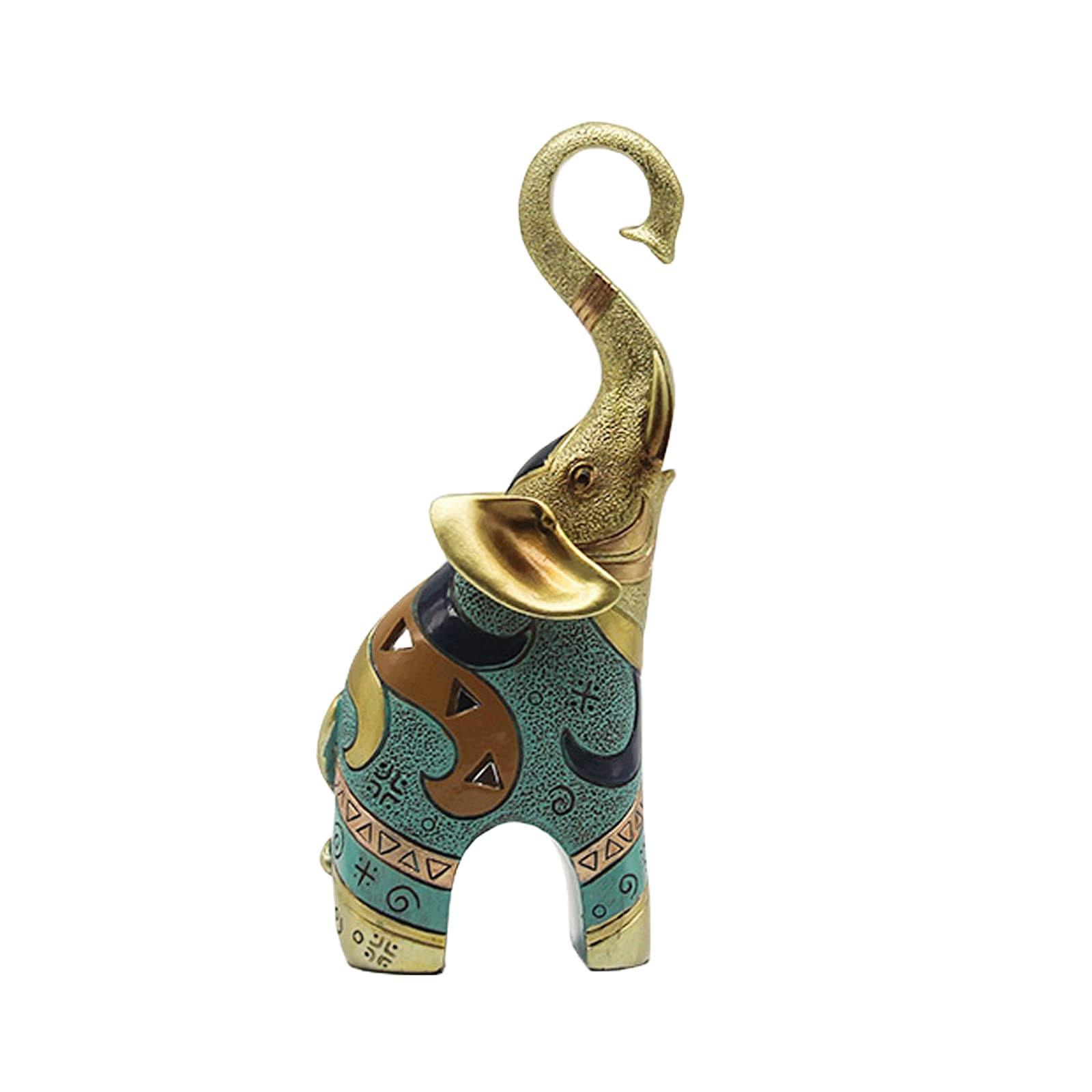 Good Luck Elephant Decor for Home, Large Gold Elephant Statue, Small Elephant Figurines and Statues (1 Pcs Small)