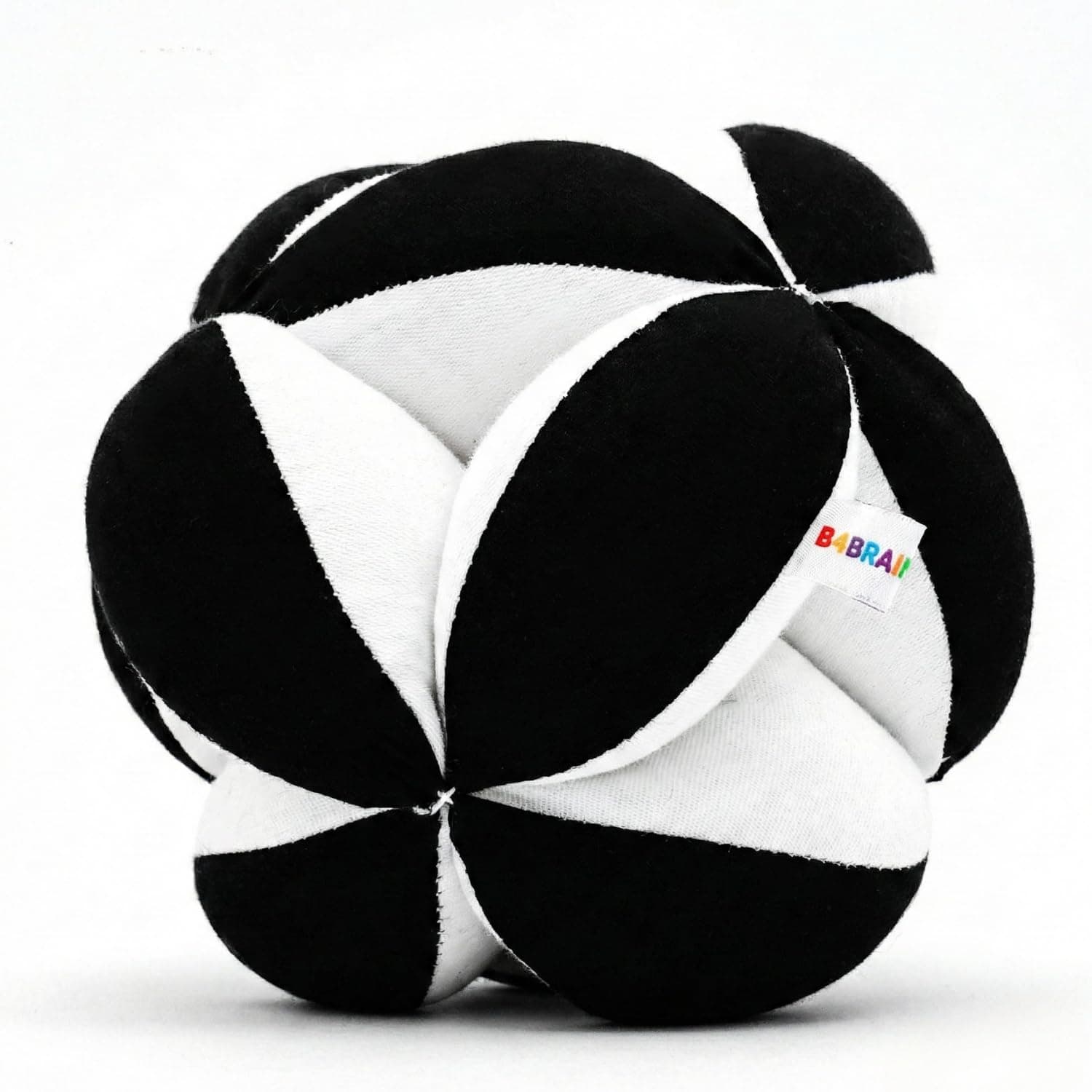 B4BRAIN Clutch Ball For 0-1 Year Babies With Rattle For Brain Development Soft Plush Cotton Best Toys For Babies Kids Infants, Kickball (Multicolor)