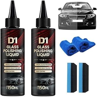 2PC D1 Glass Polishing Liquid - Liquid Glass Car Polish & Anti-Fog Hydrophobic Coating Spray,D1 Car Polishing Spray Compound to Remove Wiper Marks, Waterspots & Oil Film