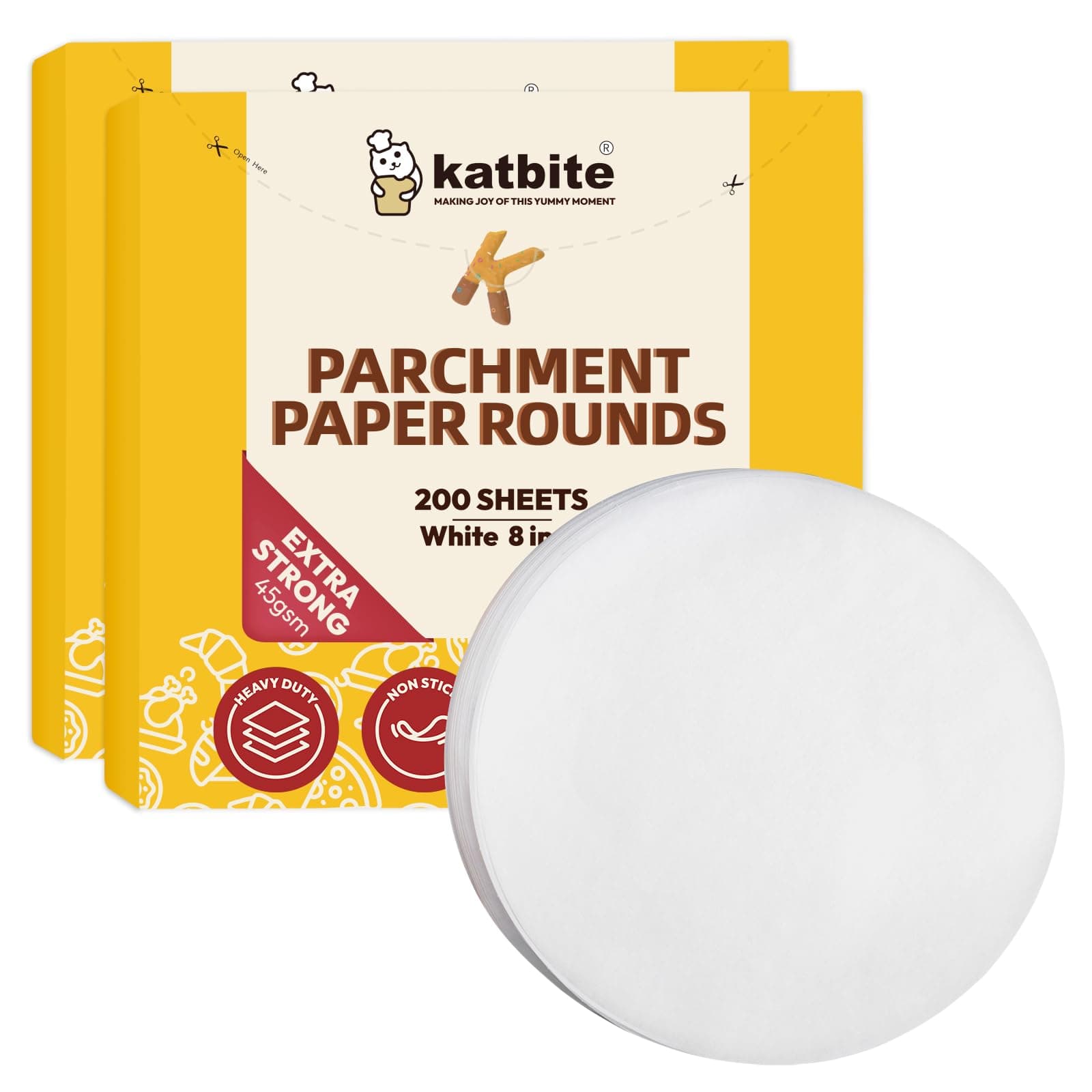 Katbite Parchment Rounds - 500, 8 Inch, 4ââ‚¬Â5ââ‚¬Â6ââ‚¬Â9ââ‚¬Â10ââ‚¬Â12ââ‚¬Â Parchment Paper Rounds Available, Uses for Cake Baking, Air Fryer Liners
