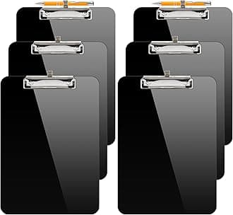 Sooez 6 Pack Plastic Clip Boards 8.5x11, Clipboard with Pen Holder & Low Profile Clip, Nursing Clipboard, Letter Size / A4 Cute Clipboard for Kids, School, Women, Holds Letter Size/ A4 Papers, Black