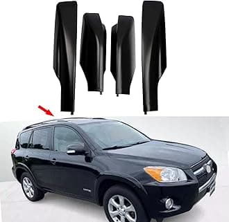 Tocatus Roof Cargo Rack Rail End Cover Shell Cap Trim for Toyota RAV4 2006-2012, Black, 4pcs