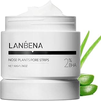 LANBENA Pore Strips (50g/1.76 Oz), 100 pcs Nose Strips, Blackhead Remover Mask, NOTICE: Cream Goes Dried out & Rubbery At Low Temperature, Place Bottle in Boiling Water to Soften