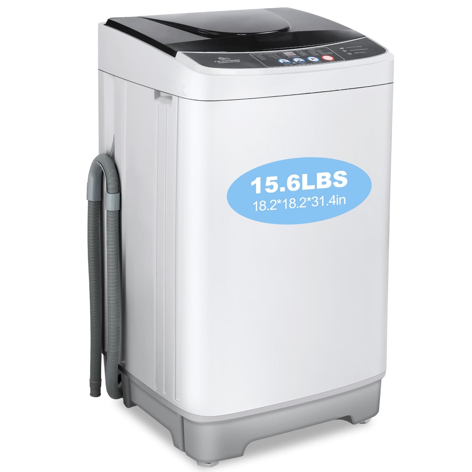Portable Washing Machine 15.6 Lbs, Portable Washer 2.1 Cu.ft Compact Washer with Drain Pump, 10 Programs & 8 Water Levels, for Apartment/Dorm/RVs