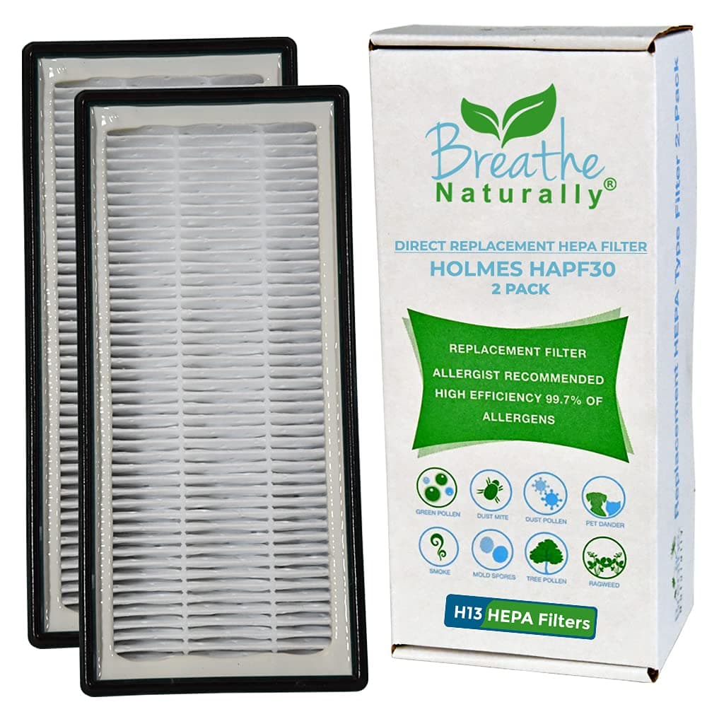 Breathe Naturally HAPF30 Total AER1 True HEPA Filter Replacement (2 Pack) For Holmes HRC1, HAPF300, HAPF30D-U2, HAPF30CS