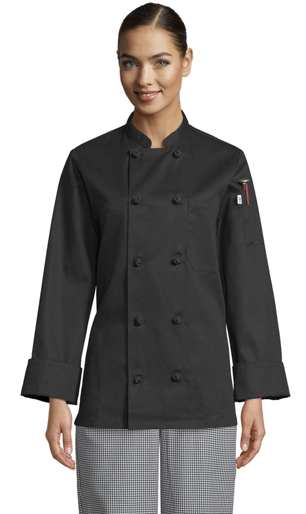 Sedona Women's Fit Chef Coat, Black, Medium