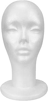 - STUDIO LIMITED 11.4-Inch Styrofoam Mannequin Head (1 Pack) - White Foam Wig Stand for Wigs, Hats, Masks, Hairpieces, Salon Display, and Travel Use