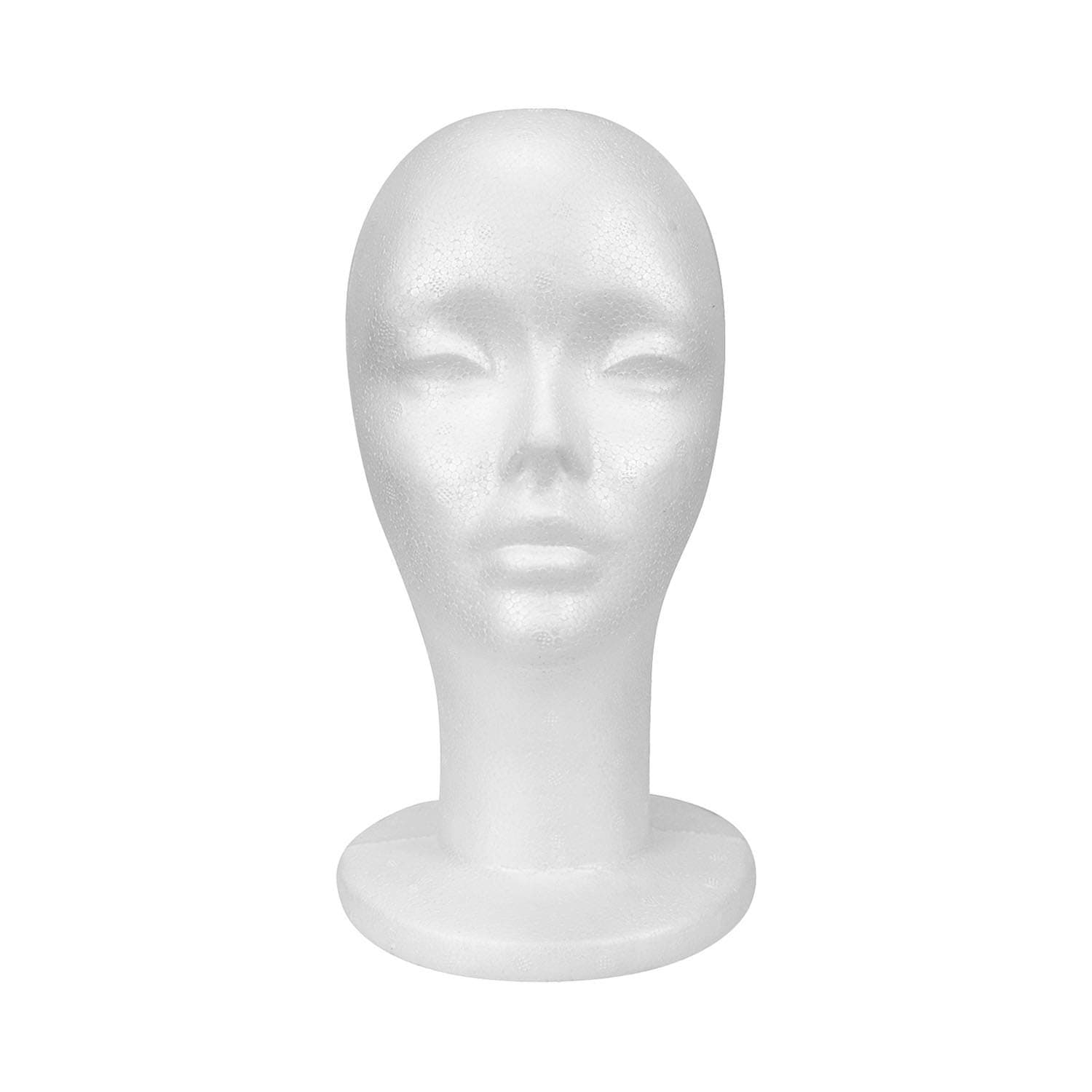 - STUDIO LIMITED 11.4-Inch Styrofoam Mannequin Head (1 Pack) - White Foam Wig Stand for Wigs, Hats, Masks, Hairpieces, Salon Display, and Travel Use