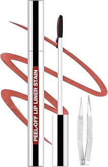 Lip Liner Stain Peel Off with Tweezer, Long Lasting Matte Lip Tattoo, Highly Pigmented Color Lip Makeup, Waterproof, Transfer-proof Lipstain for Women, for All Skin Types 07