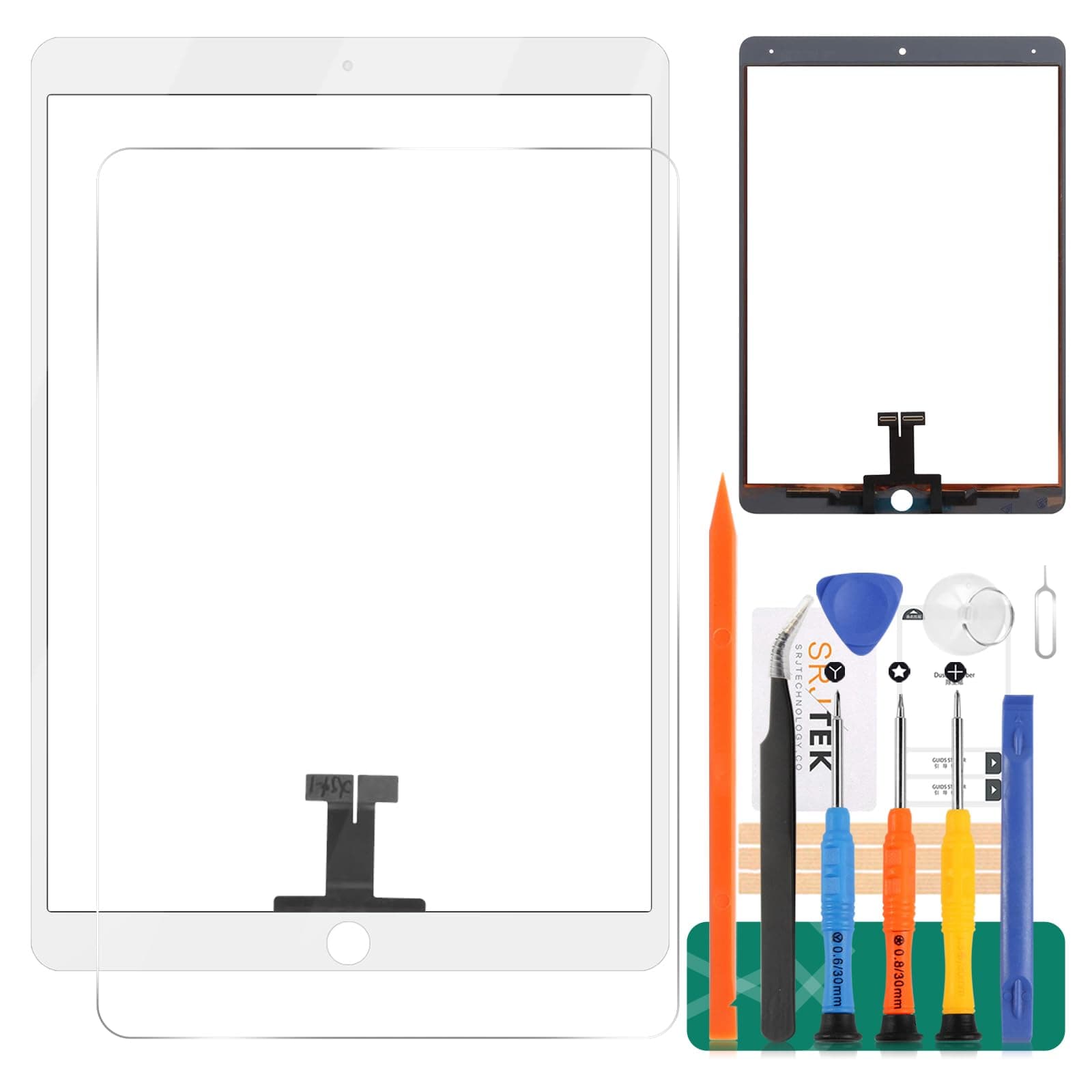 SRJTEK for iPad Pro 10.5 2017 A1701 A1709 Touch Screen Replacement Kit (Not LCD) for iPad Air 3 Digitizer 10.5 2019 A2153 A2123 A2152 Touch Panel Sensor Glass Repair Parts (White)