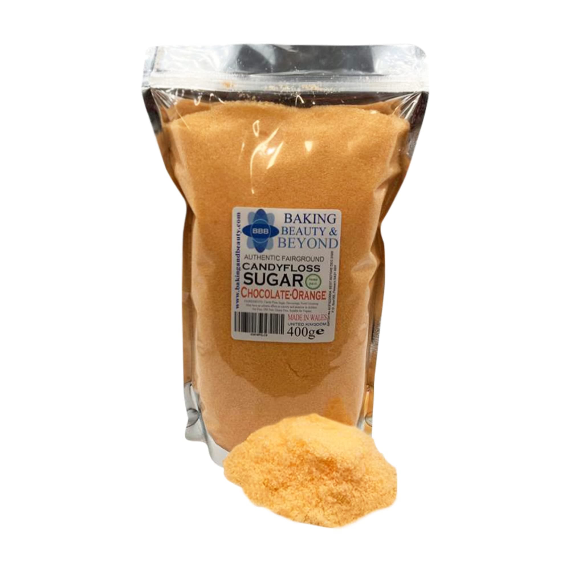 Baking Beauty and Beyond Premium Candy Floss Sugar 400g - Chocolate Orange Flavour