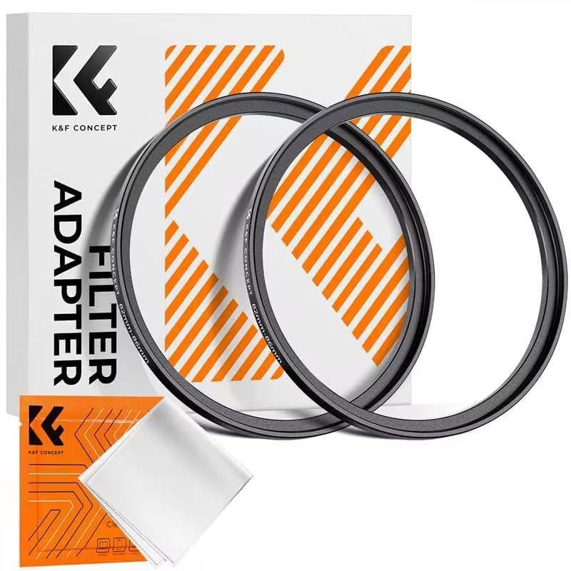 – K&F CONCEPT 55mm-67mm Metal Step Up Ring, 55mm to 67mm Aluminum Camera Lens Filter Adapter Ring Filter Adapter Ring for Camera Lenses Hood, Black