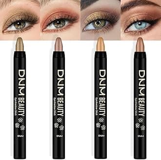 evpct4Pcs Cream Eye Shadow Brightener Sticks Set for Eyes, 04# Light khaki 05# Broze gold 06# Desert gold 15# Beige gold Shimmer Metallic Eye shadow Pencil Applicator Stick Palette Makeup Waterproof