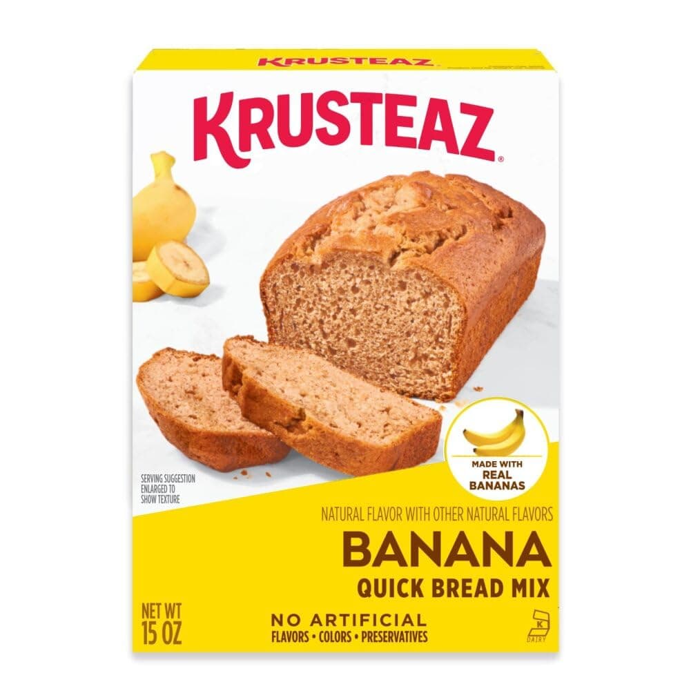 Krusteaz Banana Quick Bread Mix, Made with Real Bananas, 15.0 oz Boxes (Pack of 12)
