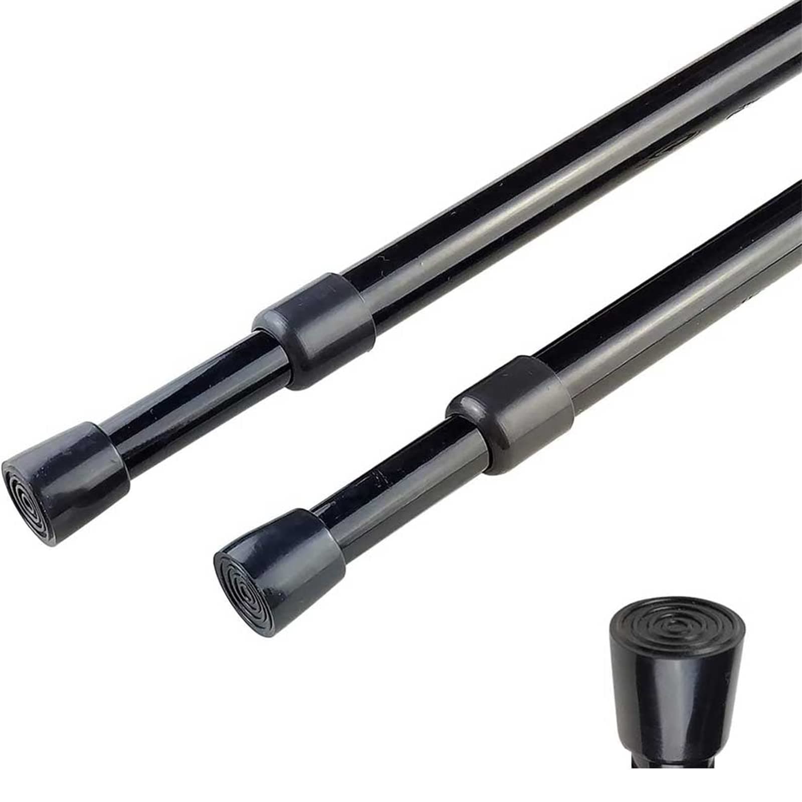 2pcs Spring Tension Curtain Rod,28-43 Inches Adjustable Expandable Pressure Black Curtain Tension Rods For Kitchen, Bathroom, Window,Home