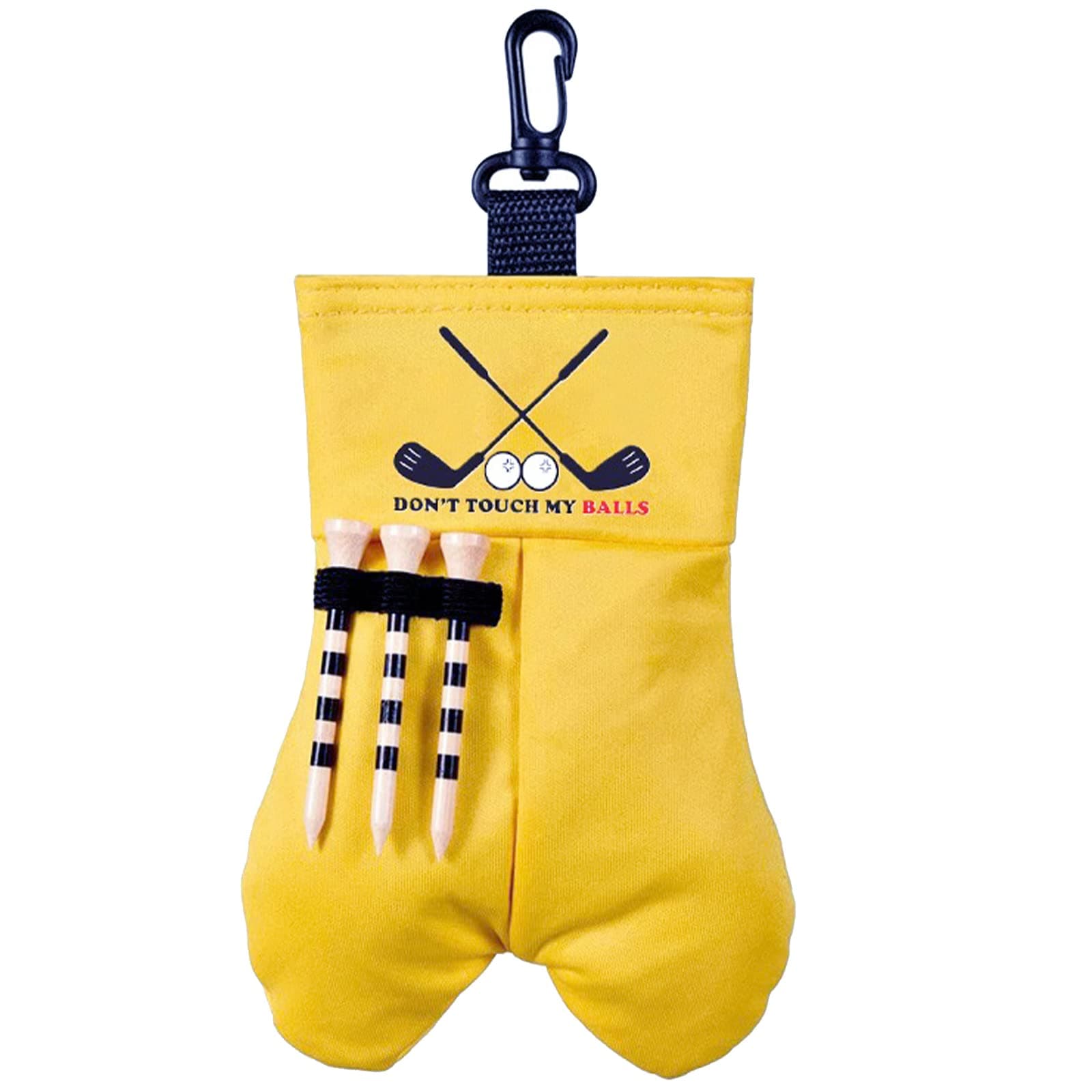 Golf Ball Storage Bag Golf Tee Pouch Portable Golf Ball Carrier Pocket Holder Bag with Hanging Clip Buckle Carrier Pouch Waist Belt Bag for Sports Golfing Accessories