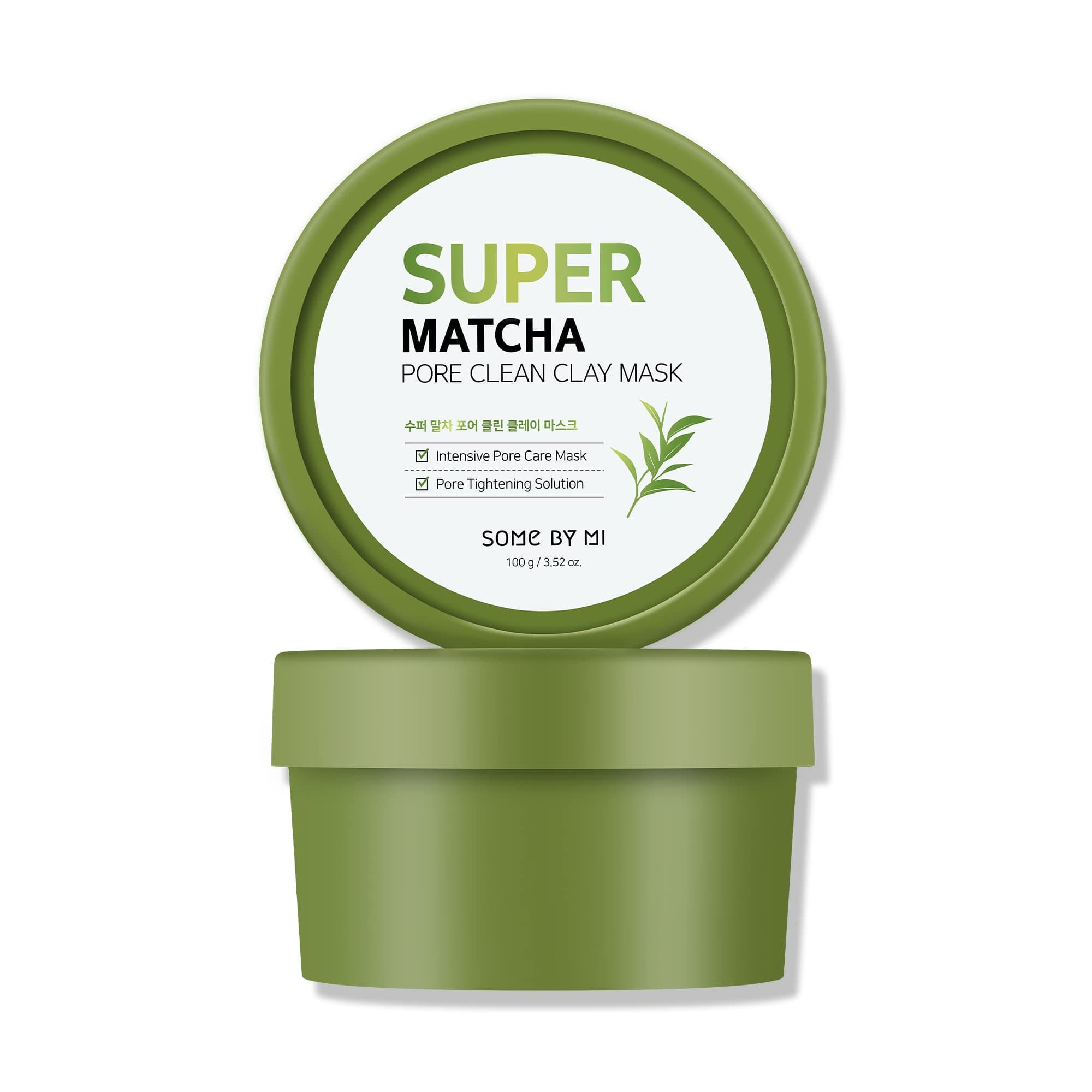 Super Matcha Pore Clean Clay Mask - 3.52Oz, 100g - Made from Match Water for Sensitive Skin - Exfoliating and Moisturizing Effect with Sebum and Pore Care - Facial Skin Care