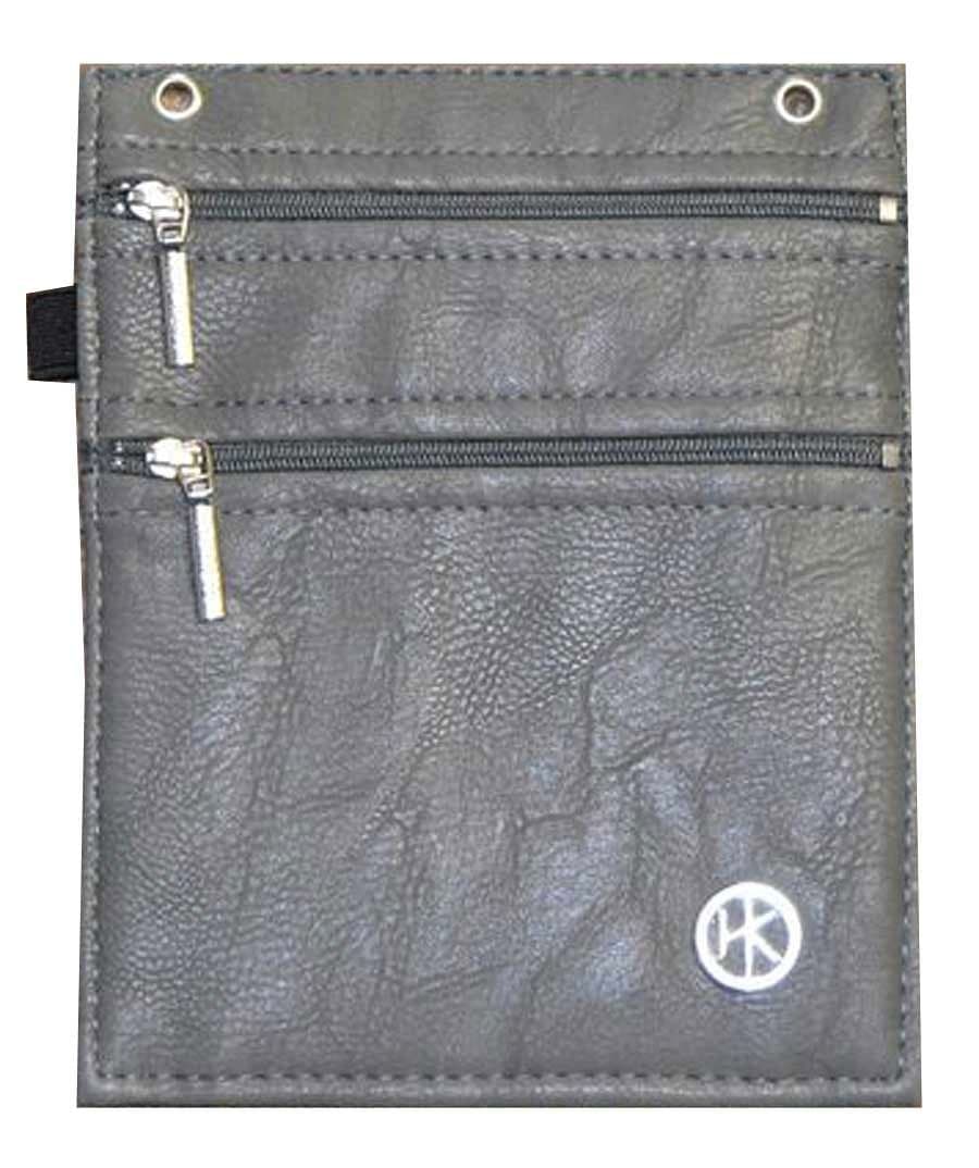 Double Zipper Hip Klip - Extra Large with Elastic Loop- Subtle Gray - Faux Leather