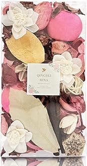 Qingbei Rina Potpourri Bags, Eucalyptus Scented Potpourri Bowl Filler Dried Flower,Pink Decorative Vase Filler, Home Fragrance Petal,Bathroom Decor, 10oz