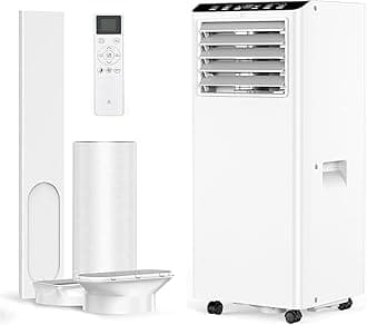 Air Conditioner, 4-In-1 Portable Air Conditioner 9000 Btu With Sleep Mode, Cooling & Fan With 2 Speed, Dehumidifier, Conditioning Unit With 24 Hour Timer Indow Kits for Home Rooms & Office