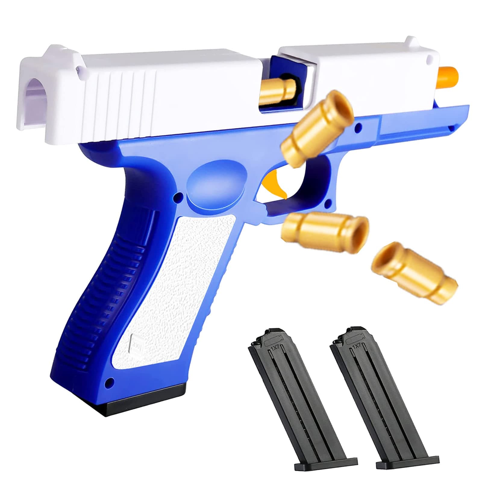 Toy Gun Air-Driven, Soft Foam Bullets, Safety Soft Bullet Toy Gun, a Cool Toy Pistol. Great Gift for Boys and Girls (Blue Limited Edition)…