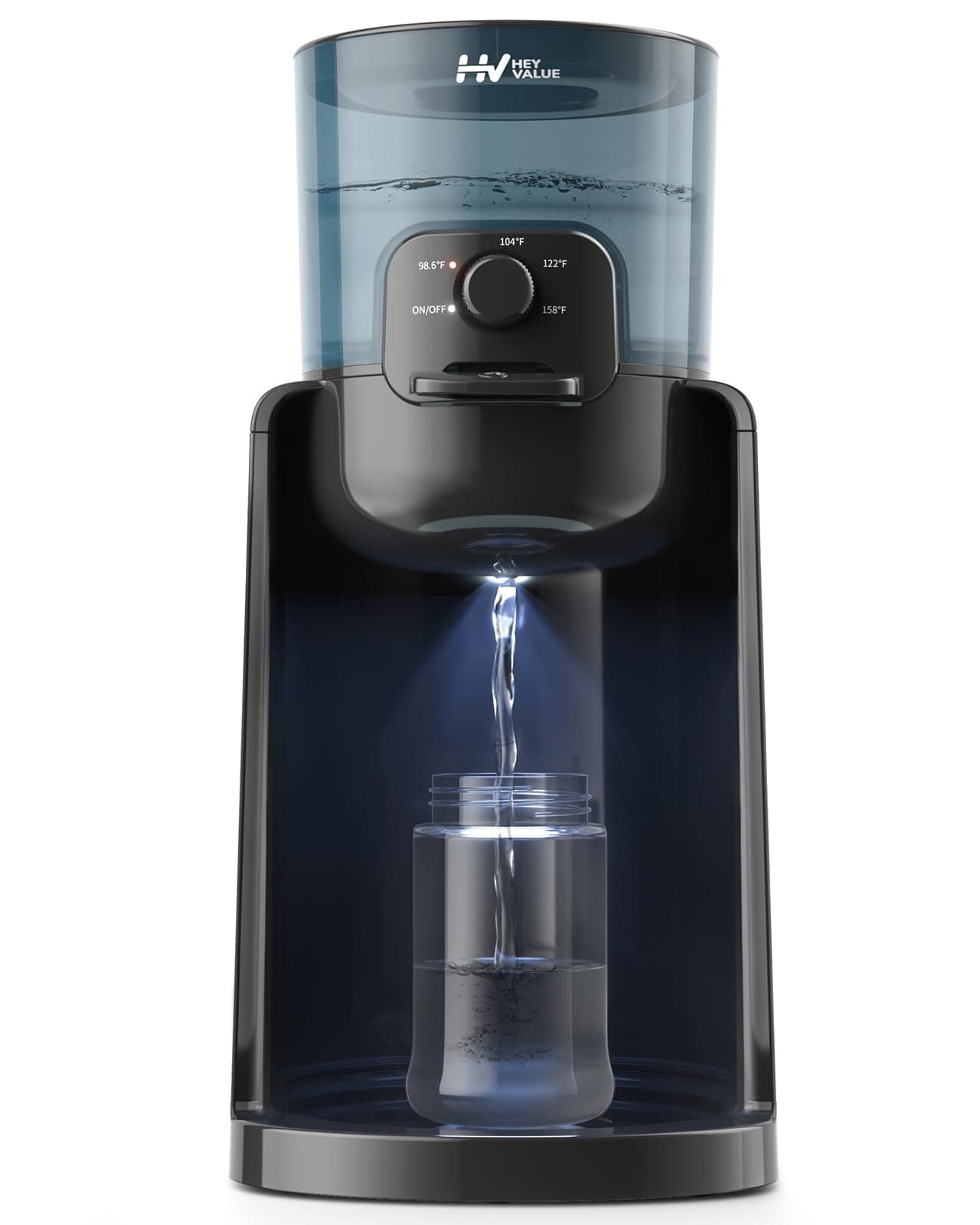 Water Warmer, HEYVALUE Baby Bottle Warmer, Formula Maker with Night Light, 4 Temperature Control & 72H Keep Warm, Detachable Tank, Instantly Dispenses Warm Water, Feed Baby More Easier and Healthier