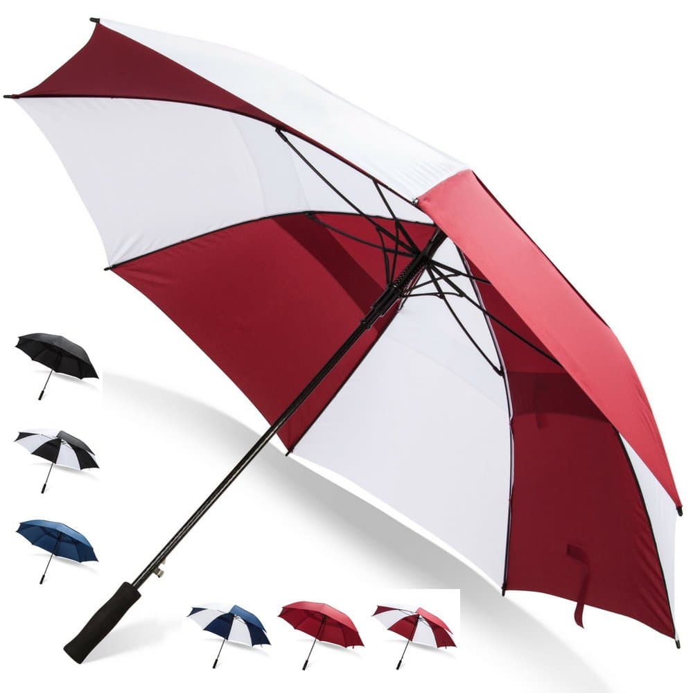 Third Floor Umbrellas 62/68 Inch Automatic Open Golf Umbrella - Extra Large Vented Windproof Waterproof Sturdy Double Canopy