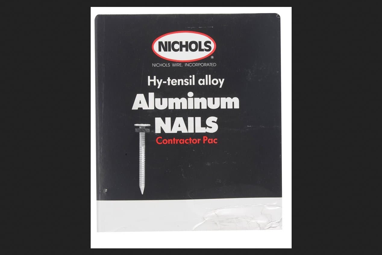 Nichols Wires Threaded Roofing Nails 1-3/4 " 0.145 " Ring Shank Aluminum 9 Ga Box 525/Box