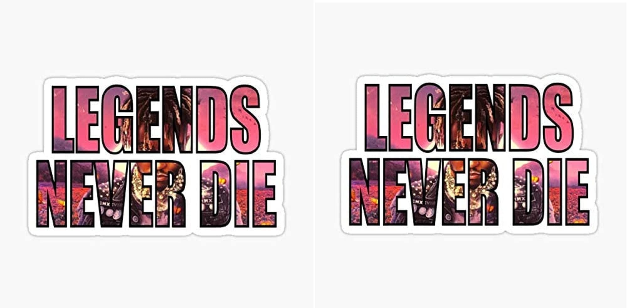Legends Never die Sticker - Sticker Graphic - Auto, Wall, Laptop, Cell, Truck Sticker for Windows, Cars, Trucks