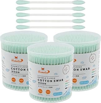 Green Cotton Swabs Precision Pointed - 600 Count Pointy Organic Cotton Buds Double Side Tightly Wrapped Cotton Tips Paper Stick Soft Gentle Lint-Free Cruelty-Free, Pointy & Round (Green)
