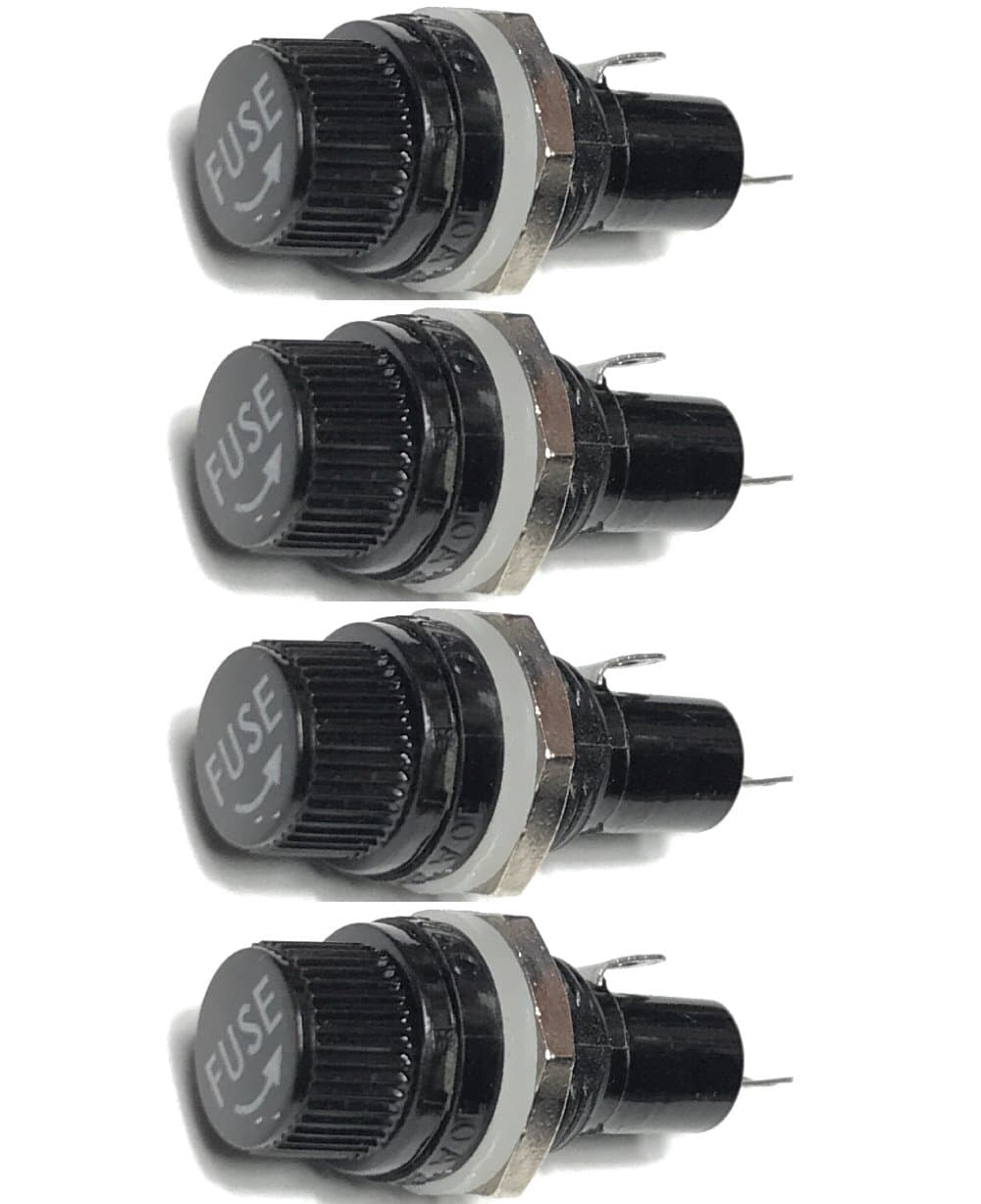 CESS AGC 5x20mm Fuse Holder 10A/15A Panel/Chassis Mount Screw-Off Type (jcx) (4 Pack)