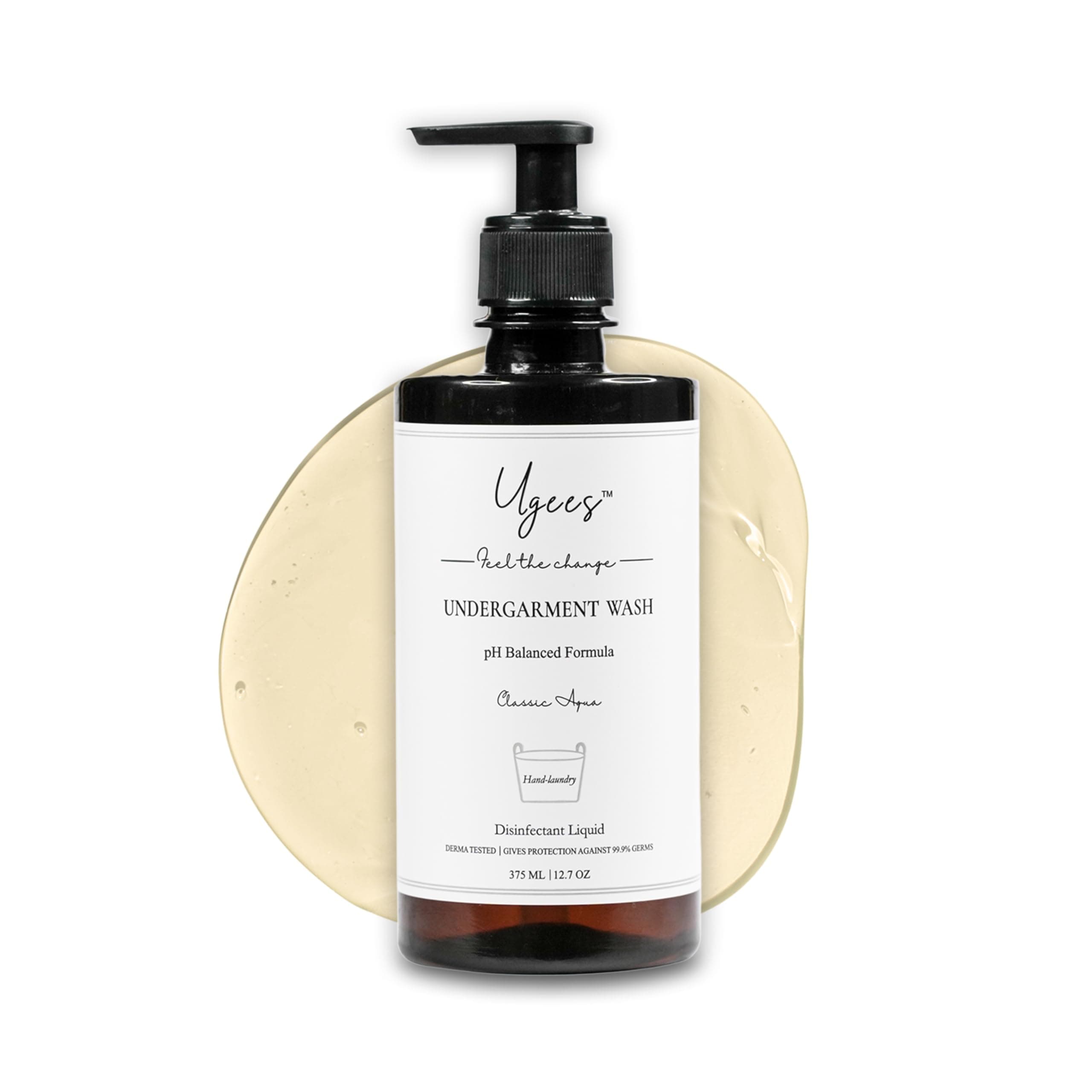 Undergarment Liquid Detergent for Men/Women,Mild Detergent, No Soaking Formulation, Plant-Based, Bio Wash, Disinfectant Liquid for Hand Laundry (375ml_Pack of 1)