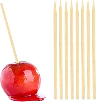 HANSGO 6.25" Natural Bamboo Skewers, Wooden Skewers for Appetizers, Grilling, Kebab, Cocktail, Caramel Apple, Chocolate Fountain, Φ=5mm, Perfect for Holiday Party, Baking Decorating, Stocking Stuffers