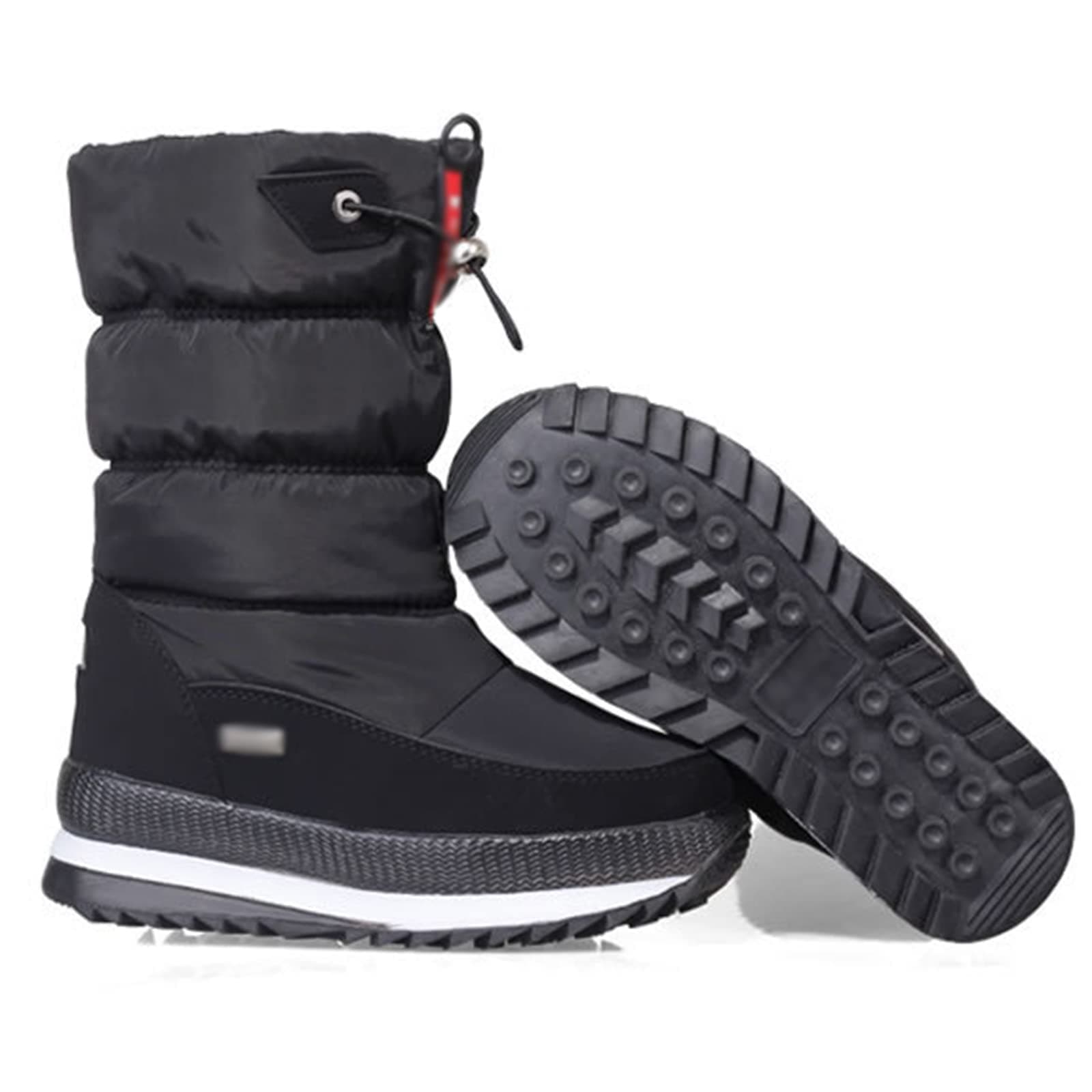 Snow Boots, Womens Ankle Wellies, Thermal Lining Winter Thick Water Proof Anti-Slip Hiking Rain Booties, Flat Grip Sole Classic Short Boots, for Outdoor Trekking Walking Ski