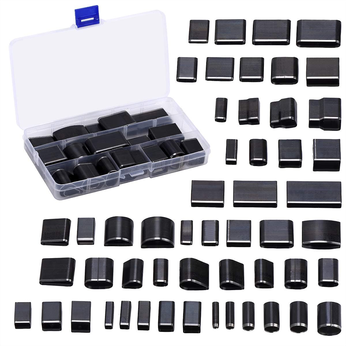 52Pcs Shape Style One Hole Hollow Punch Cutter Set for DIY Leather Craft , Black