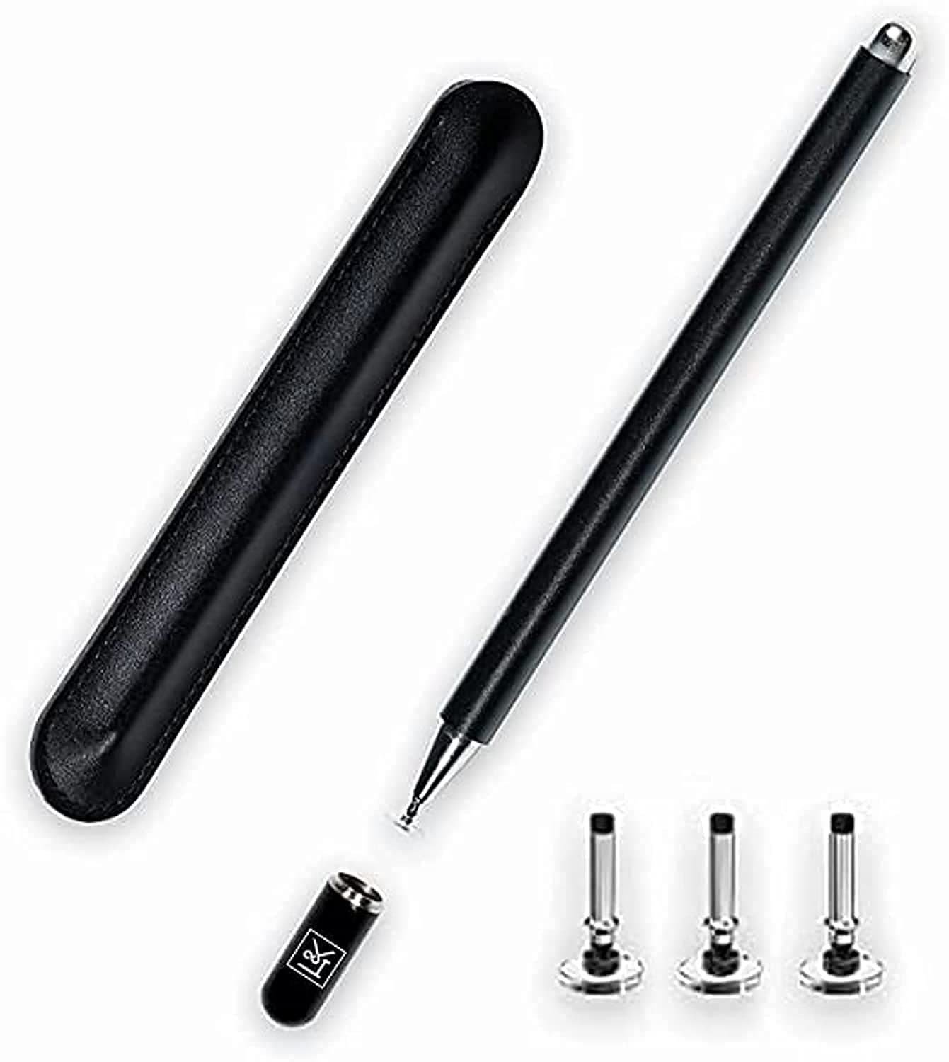 H&K Universal Stylus Pen for touch screens, Passive Stylus pen Compatible with iOS and Android devices, iPad iPhone laptop Samsung phones and tablets, for Drawing and Handwriting. (Black)