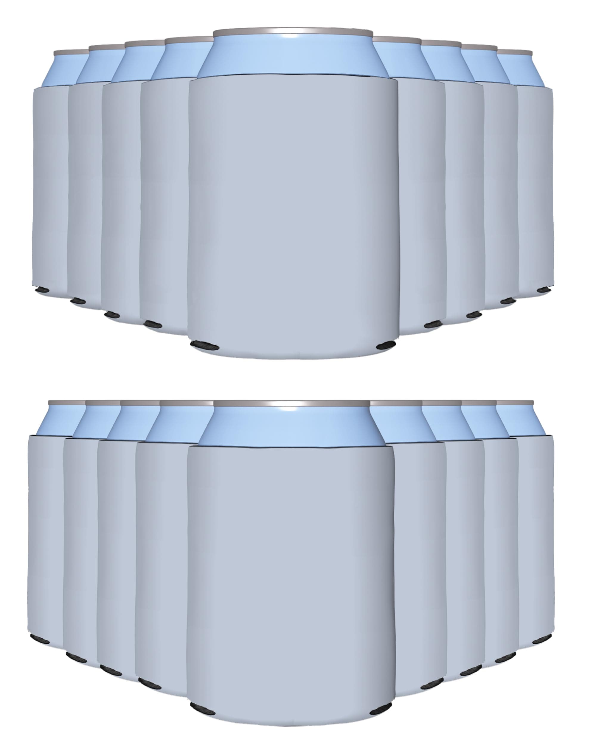 PartyPrints 25 Pack Frost Blank Can Cooler Sleeves, Customizable Bulk Insulated Foam for Beer, Collapsible Plain Drink Holder, Cold Soda Insulator, 12oz Regular, 16oz Tall Cans