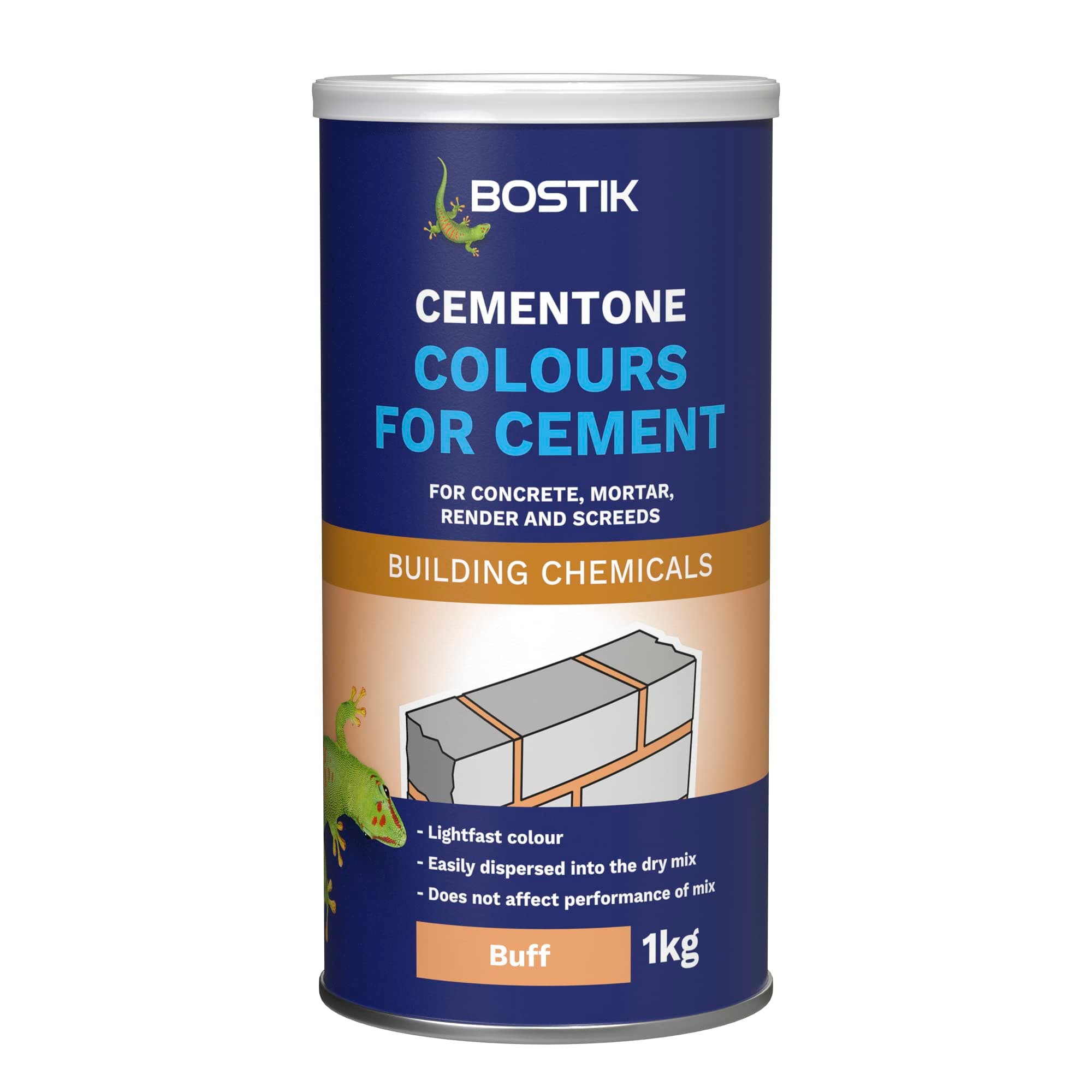 Bostik Colours for Cement Buff - 1kg - For Concrete - Mortar - Render and Screeds - Available in 5 Intermixable Colours - For Interior and Exterior Use