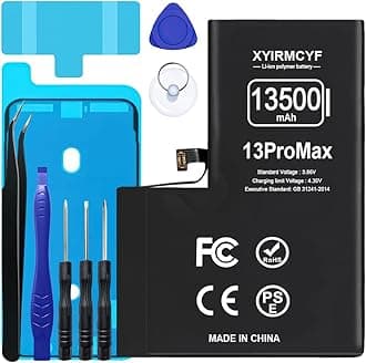 13500mAh Super Capacity Battery Compatible with iPhone 13 Pro Max, 0 Cycle Li-Polymer Replacement Battery for iPhone 13 Pro Max, with Professional Repair Tool Kit