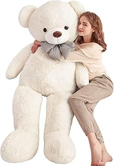 IKASA Giant Teddy Bear Plush Toy Stuffed Animals (White, 59 inches)