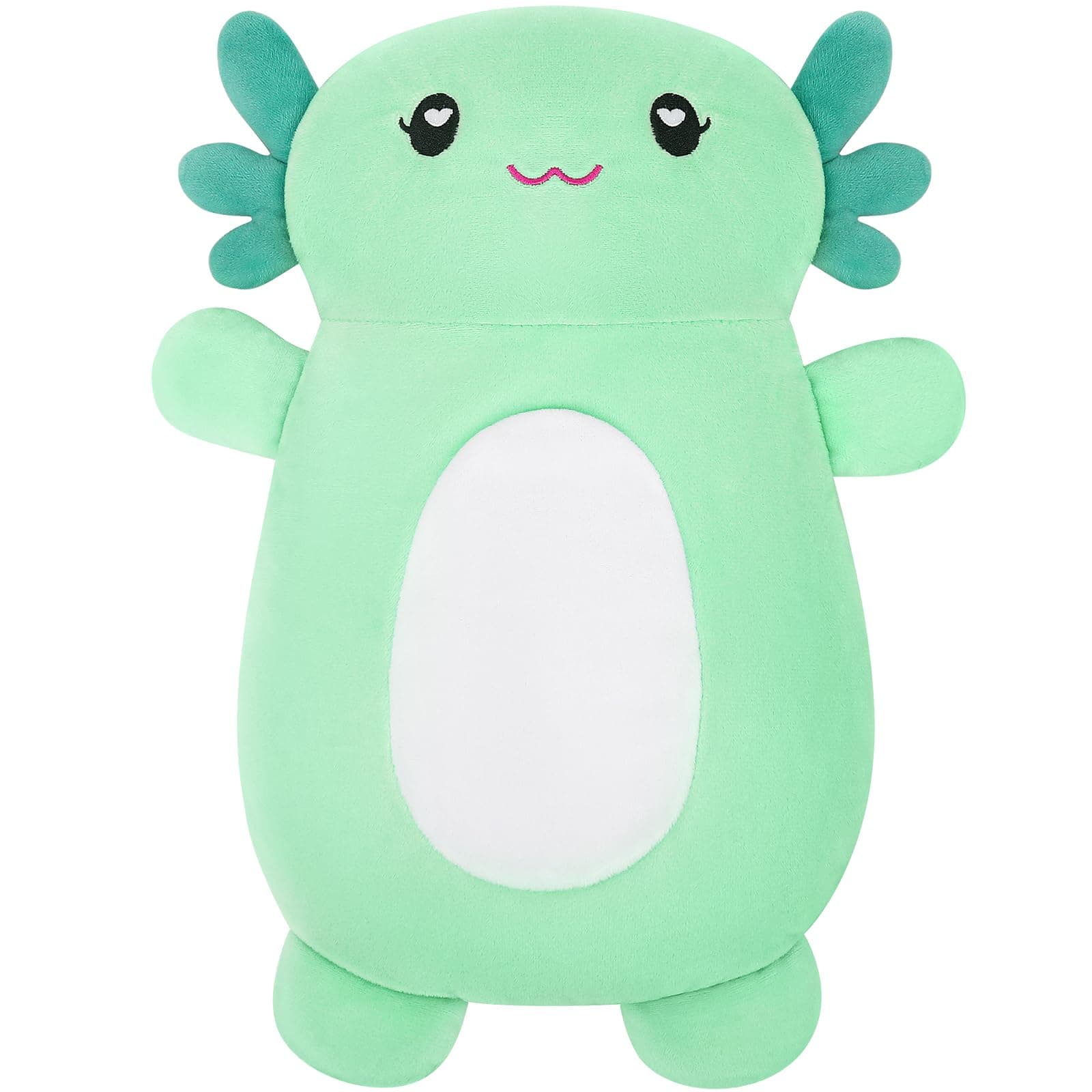 Microwave Heating Pad for Pain Relief, 16" x 11" Microwavable Heating Pads for Cramps, Back Pain, Neck Shoulder, Muscles, Knee, Joints, Natural Heat Pack Moist Heat, Mint Axolotl