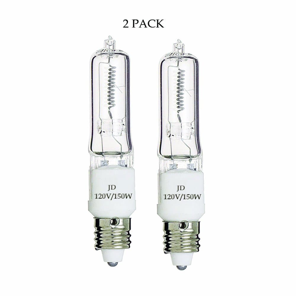 (Pack of 2) 150 Watt Jd E11 150w Mini-candelabra T4 Halogen Light Bulb, Clear, Bulbs