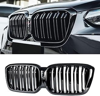 MAXDOM Replacement Front Upper Grill Fit for BMW (2022-2024) X3 G01 X4 G02 LCI – Gloss Black Double Slats ABS Grille