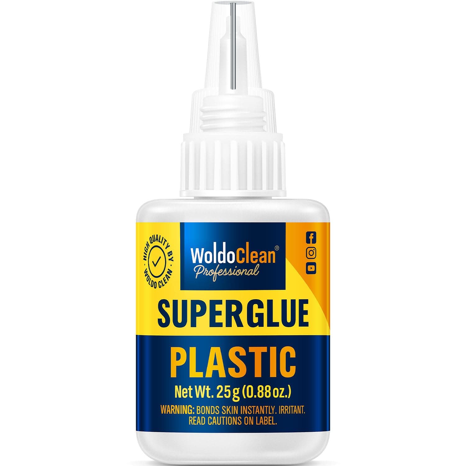 Super Glue for Plastic 25g for Instant Strength - Waterproof, Heat-Resistant, Clear Glue with Precise Nozzle